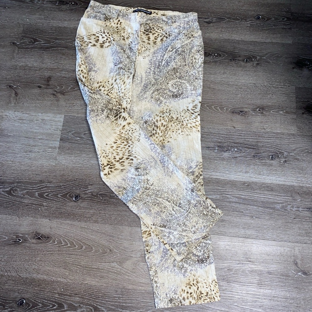 🔶Ellen Tracy Company Jeans Tan Animal Print Size 12